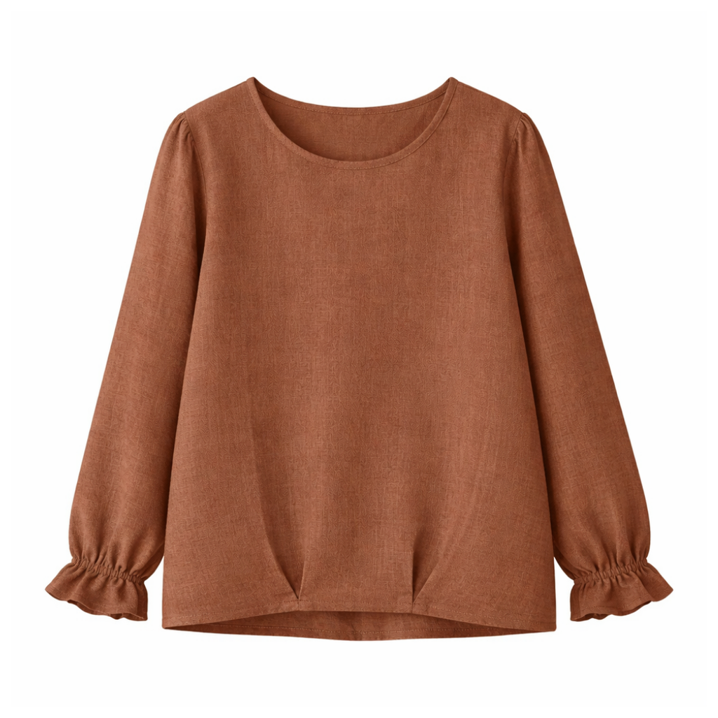 Musk Linen Pleated Top-Carter