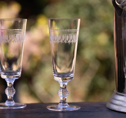 The Vintage List Champagne Flutes Oval Design Set of 4