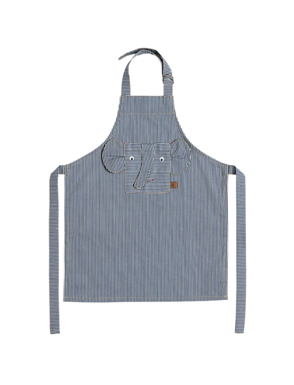 OYOY Mini Elephant Apron - Striped Denim