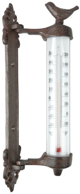 Thermometer-Cast Iron with Bird