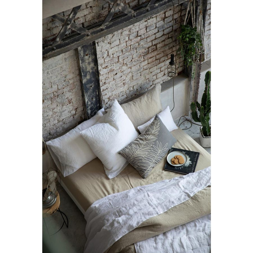 Vivaraise Blanc Zeff Linen Flat Sheet - 240 x 300cm