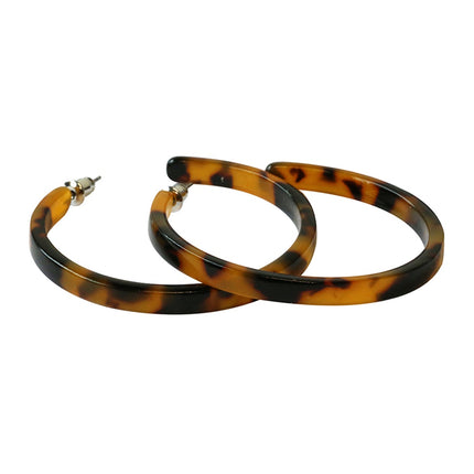 Tortoiseshell Style Hoop Earrings 49mm