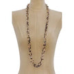 Tortoiseshell Chain and Link Necklace Beige