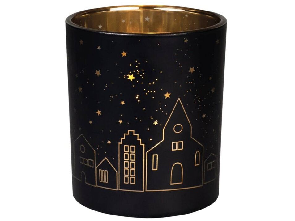 Black City Tealight Holder by Rader