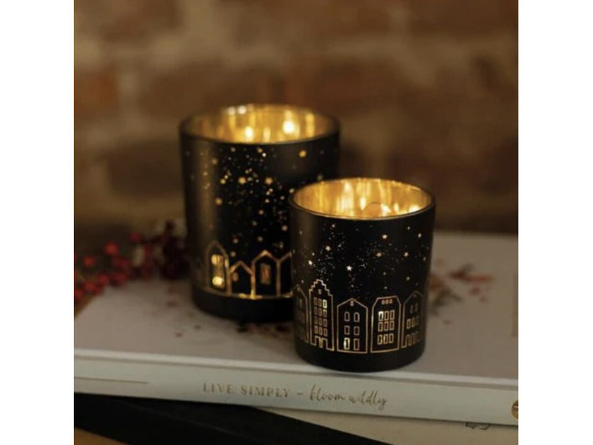 Black City Tealight Holder by Rader