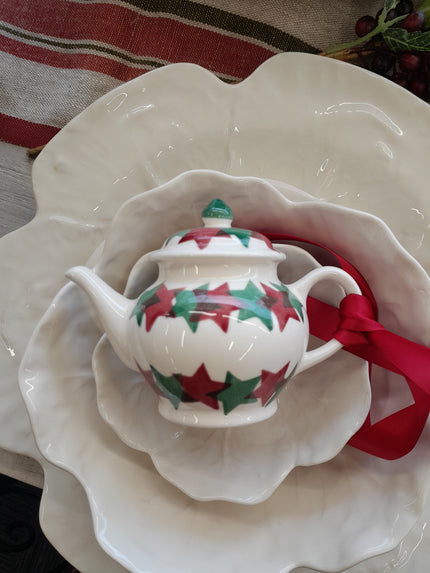 Emma Bridgewater Christmas Stars Tiny Teapot Decoration