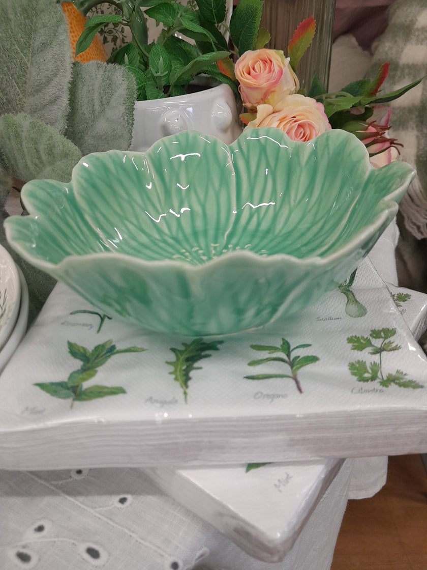 Bordallo Flora Bowl Verde Green 17cm