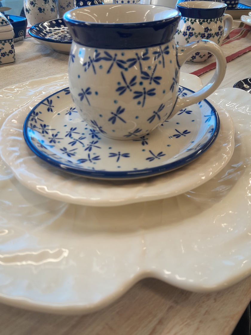 Small Polish Ceramic Dragonfly Rounded Mug