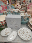 Rader Flower Gold Porcelain Bowls - Set of 3