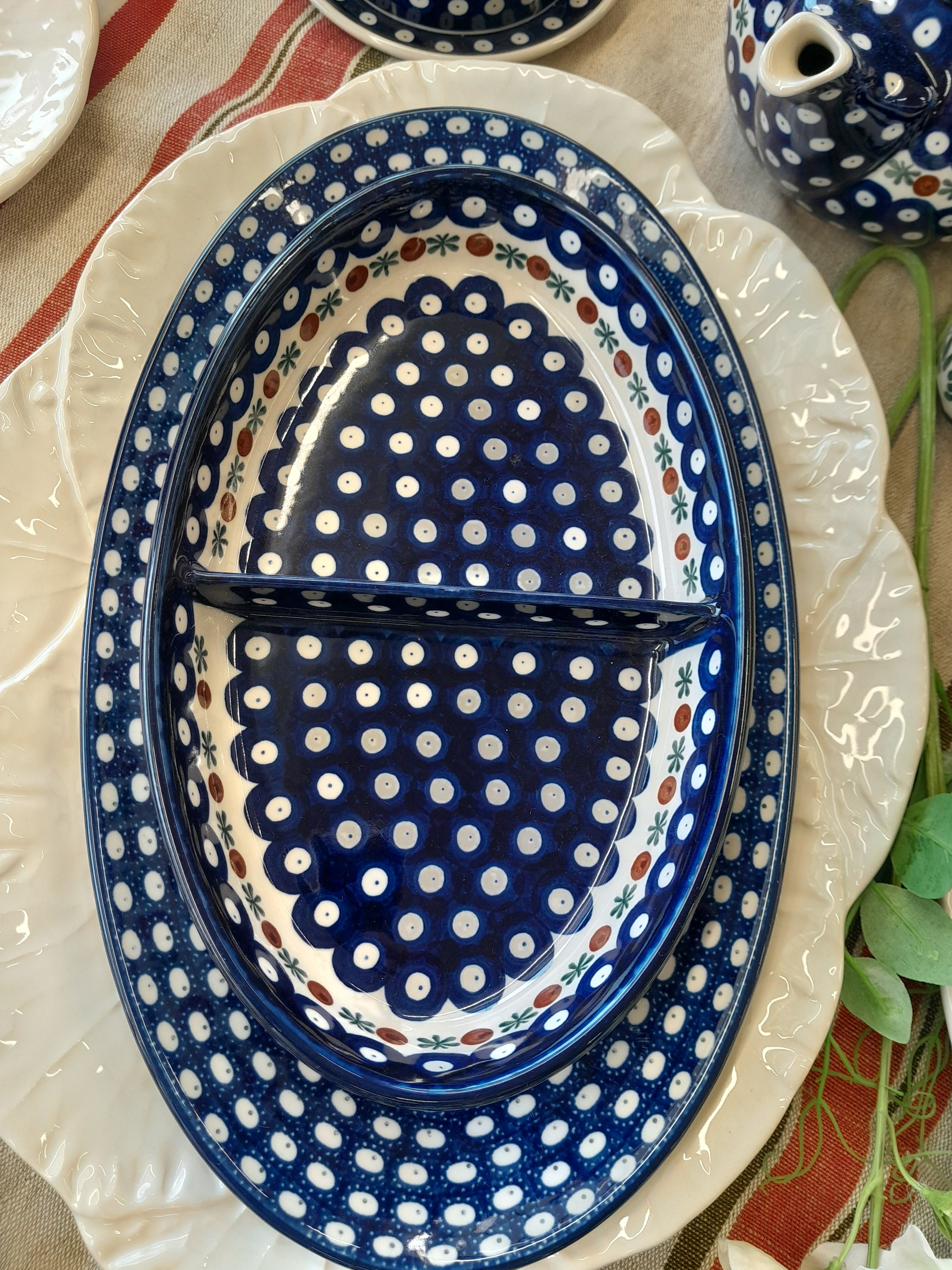 Polish Ceramics Divided Dish - Apple