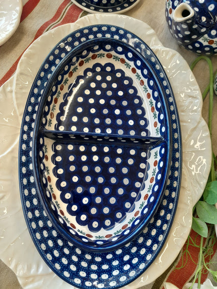 Polish Ceramics Divided Dish - Apple