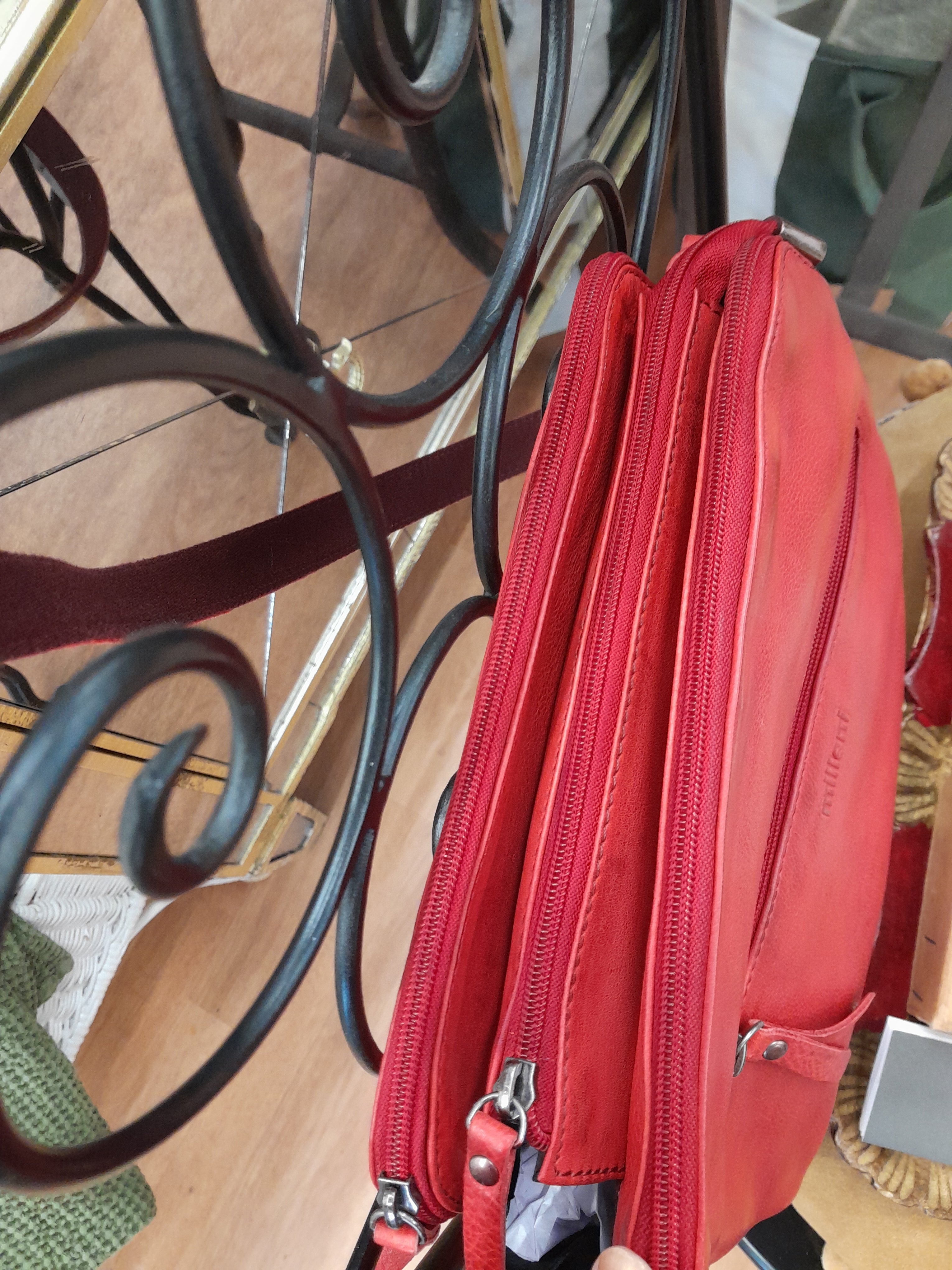 Red Leather Cross Body Bag