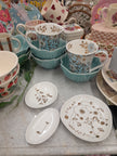 Rader Flower Gold Porcelain Bowls - Set of 3