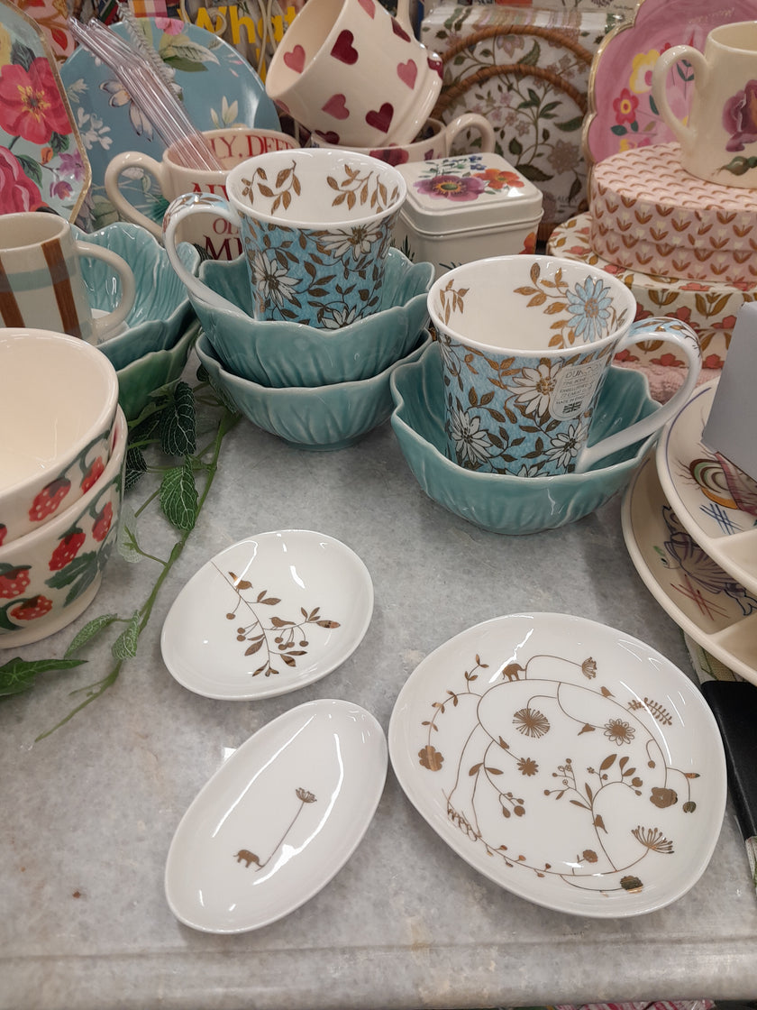 Rader Flower Gold Porcelain Bowls - Set of 3