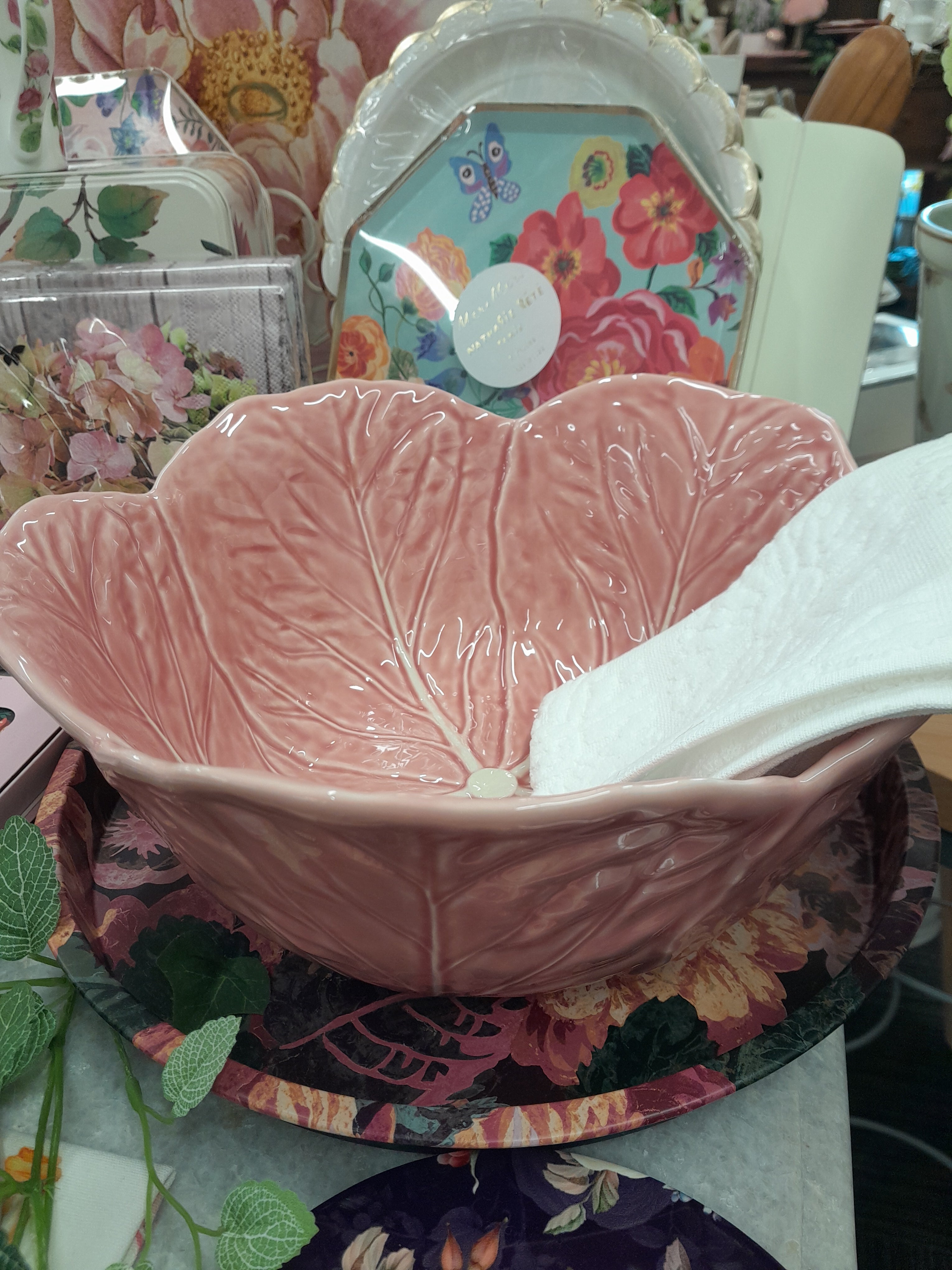 Cabbage Rose Salad Bowl 29.5cm-Bordallo