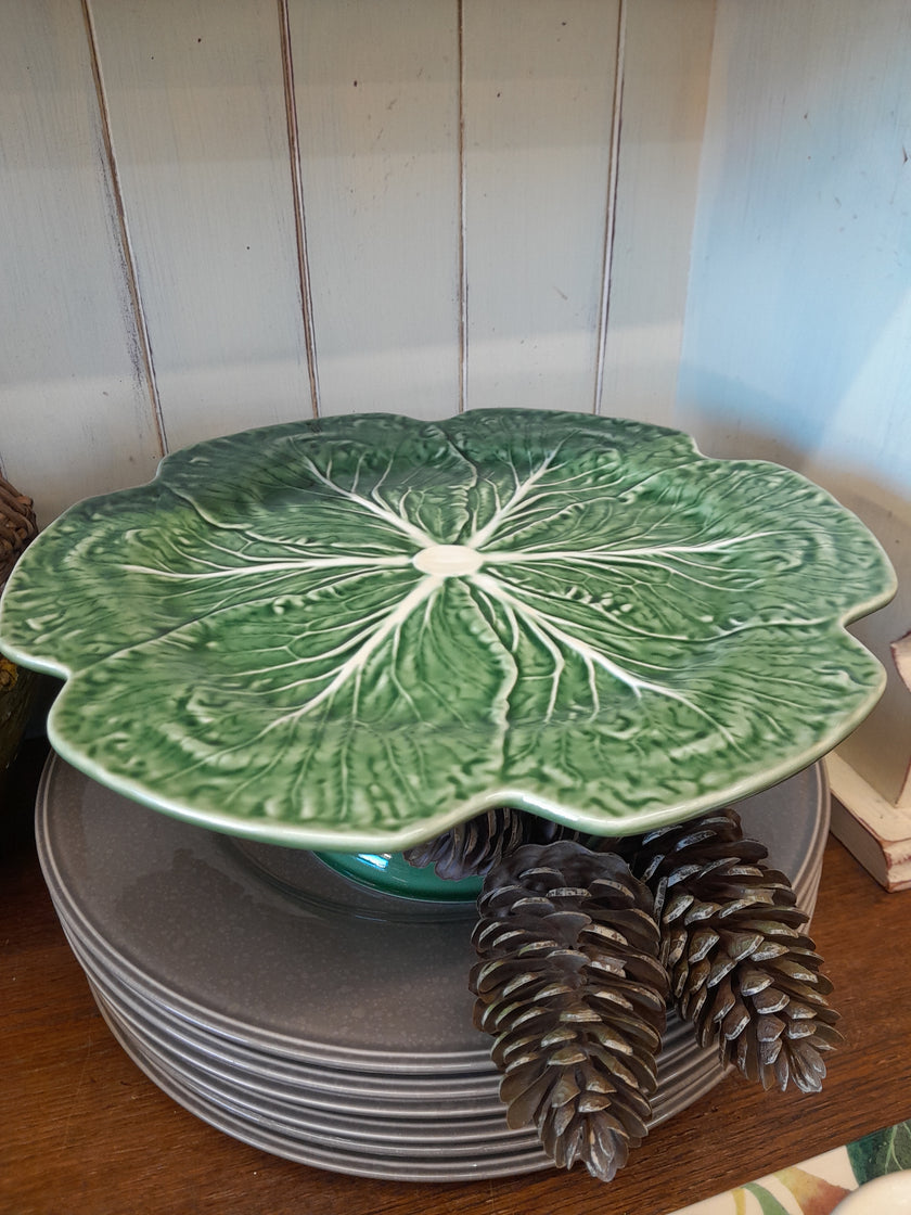 Bordallo Pinheiro Cabbage Cake Stand
