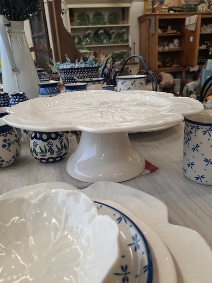 Bordallo Pinheiro Cabbage Cake Stand 31cm Beige in-store at Villarosa Maison Nelson NZ