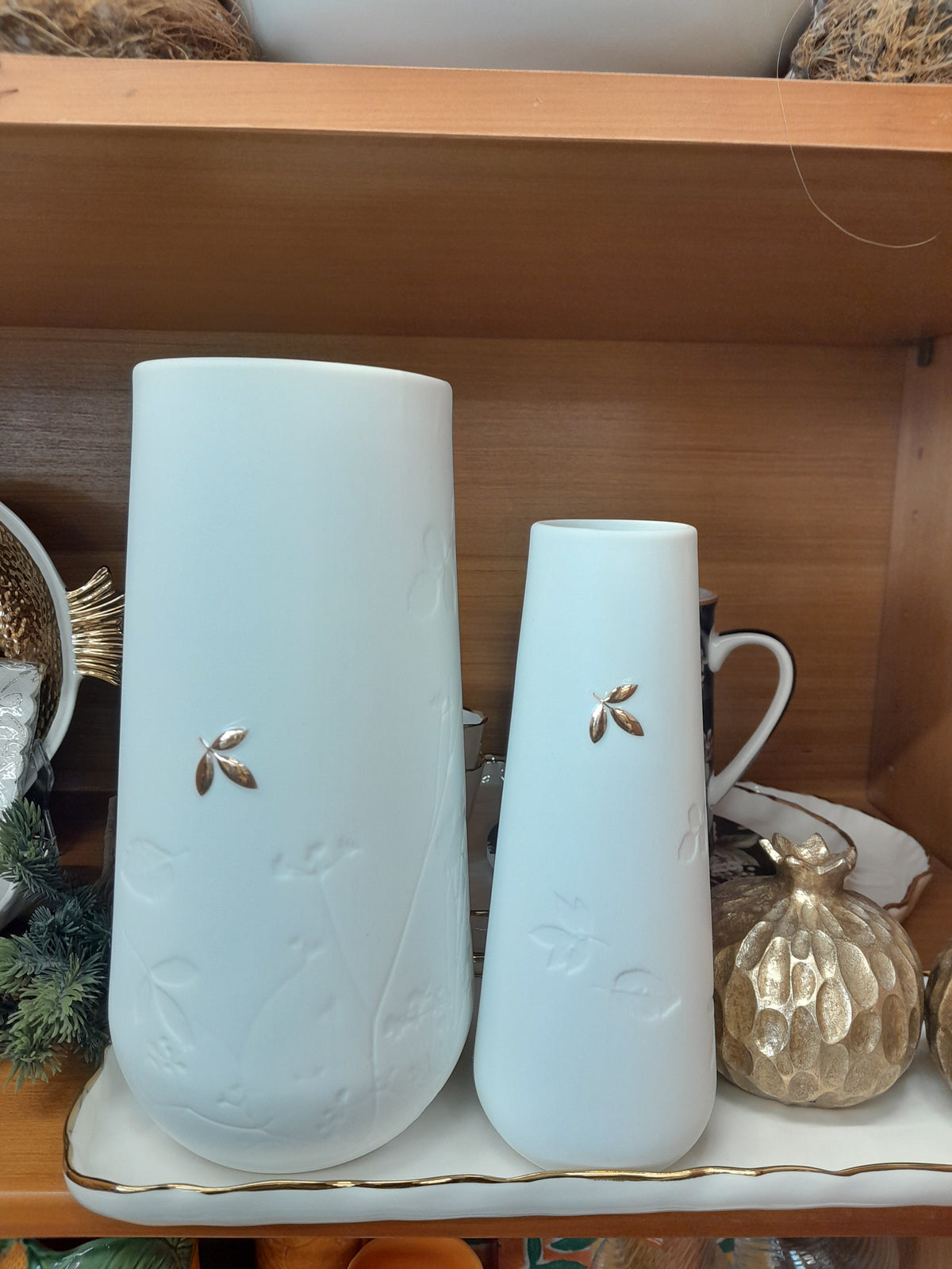 Rader Golden Leaf Porcelain Vase - Large