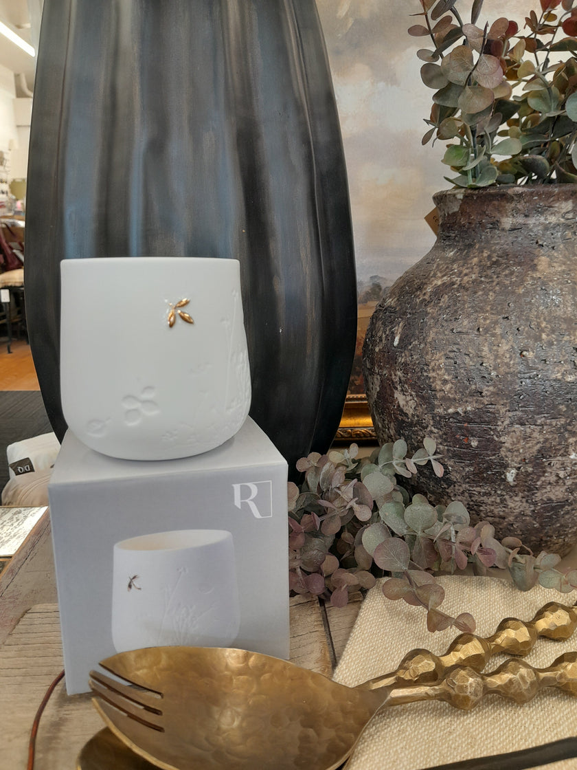 Rader Golden Leaf Porcelain Tealight Holder