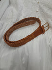 Woven Leather Tan Belt by Olga de Polga
