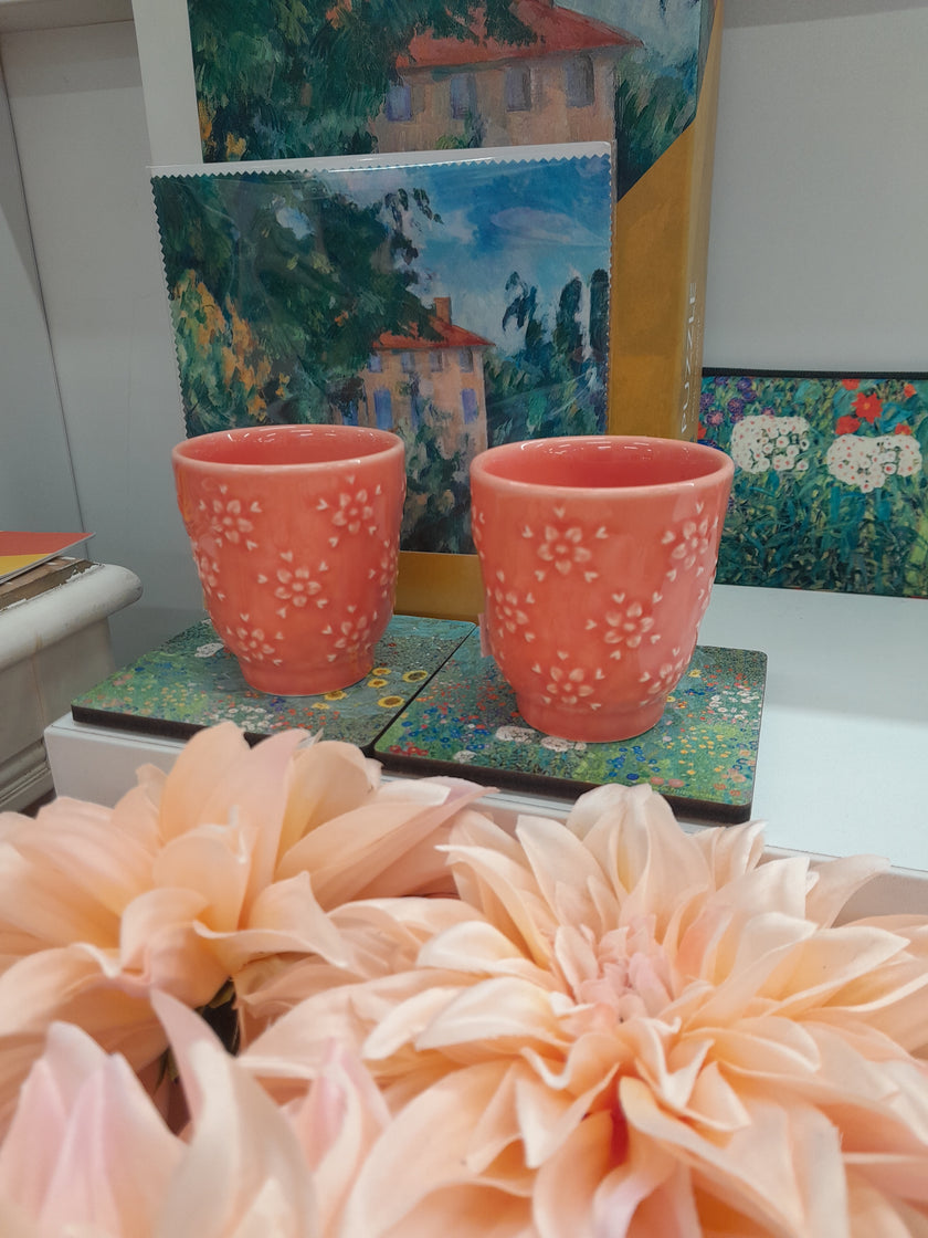 Bordallo Pinheiro Flora Coffee Cup - Salmon