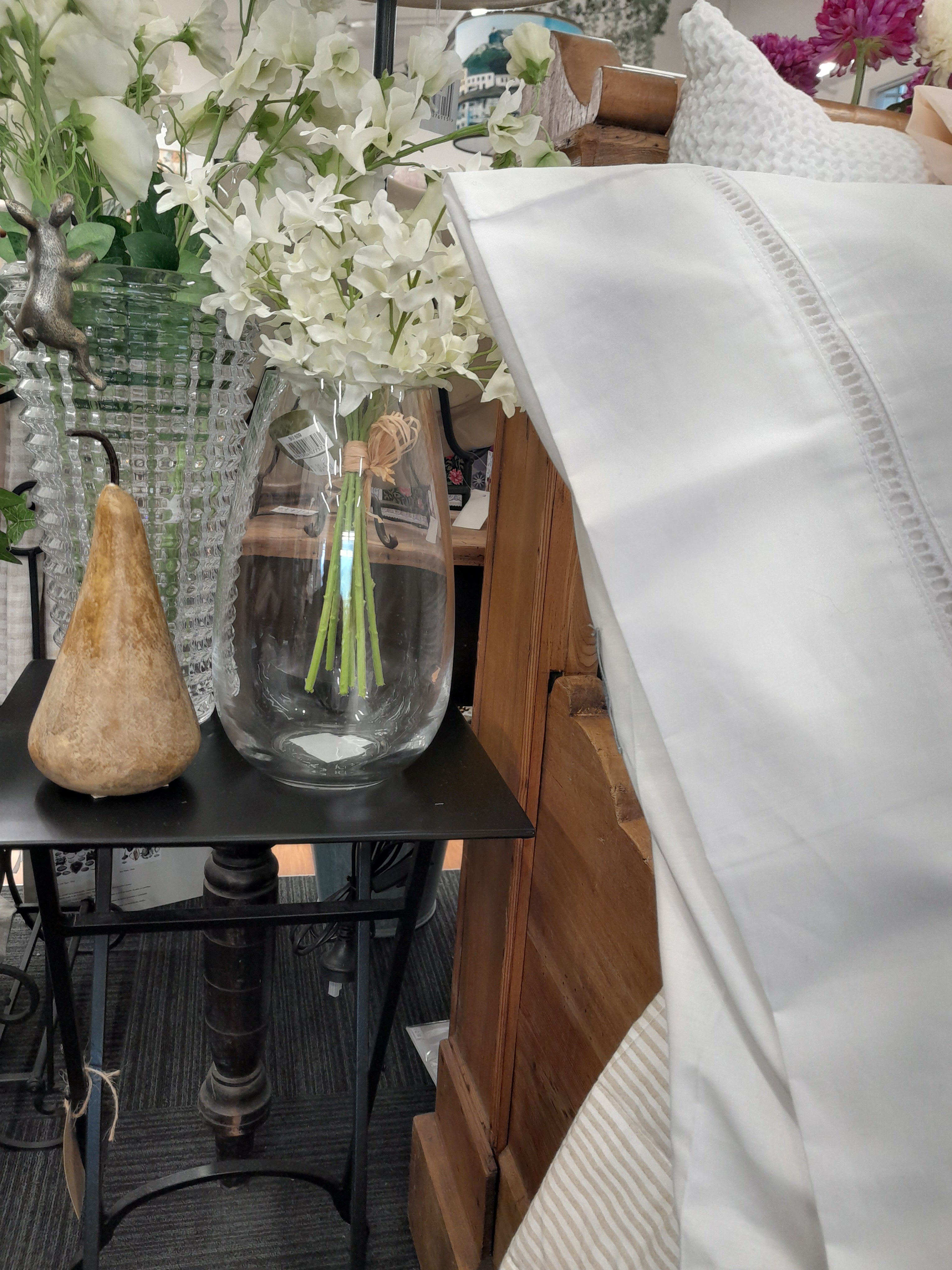 Alice & Lily Cotton Pillowcases Hemstitch White