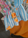 Blue Chablis Floral Frill Cotton Shirt