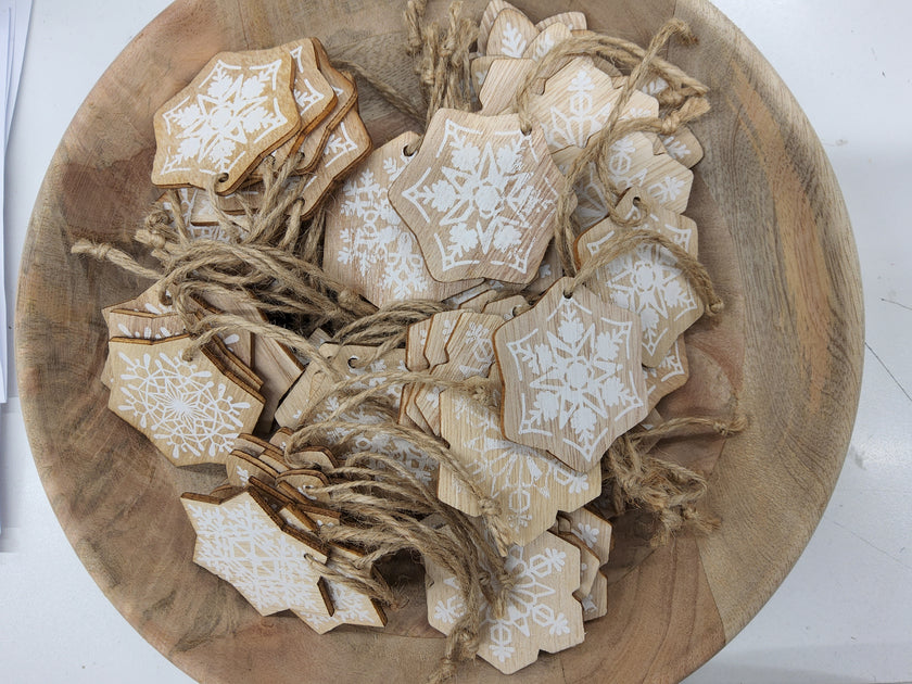 Wooden Snowflakes Hanging Decorations