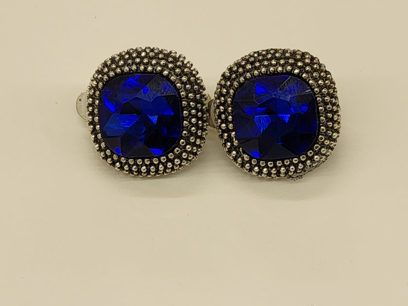 Violet Design Clip On Earrings