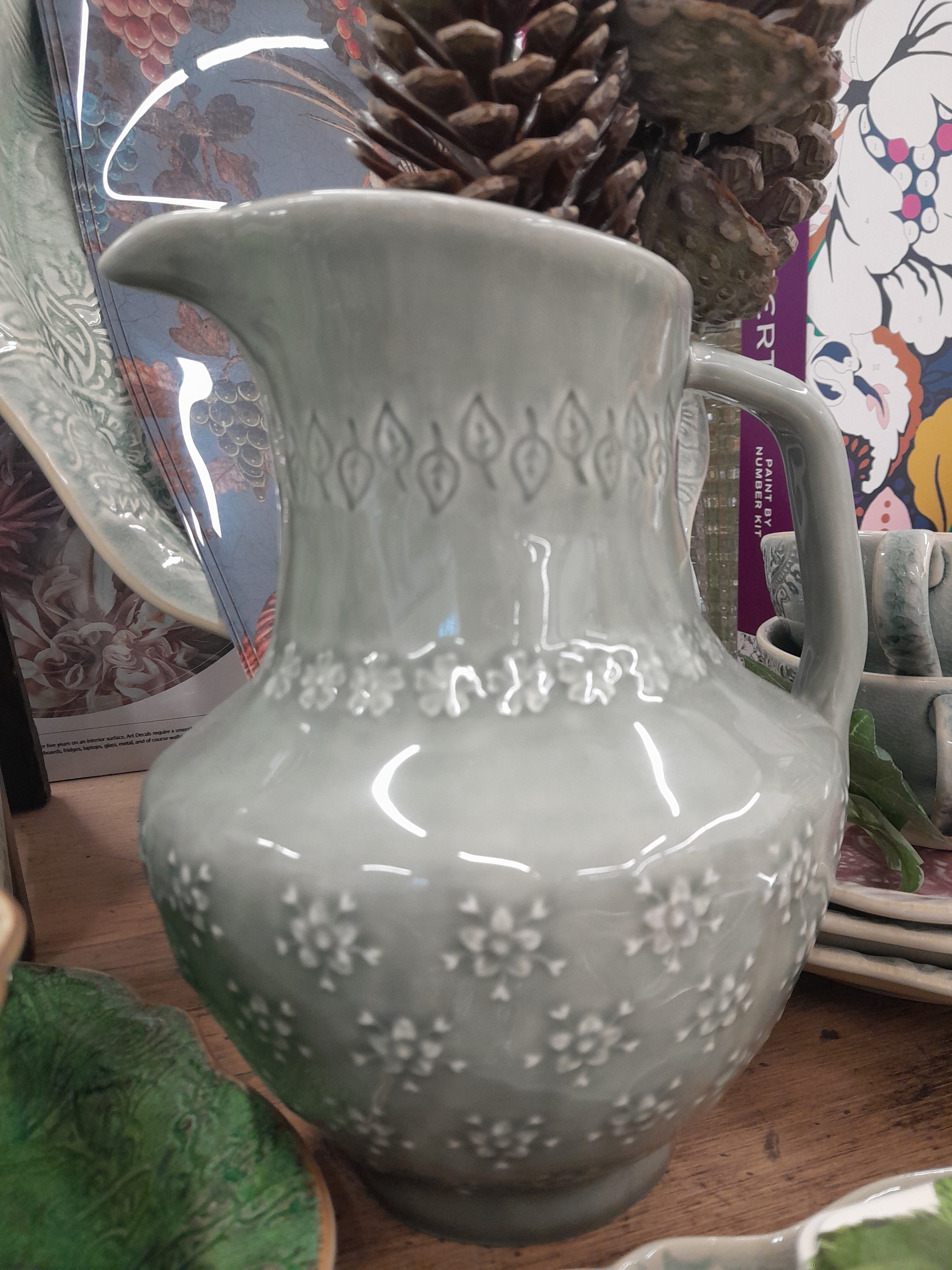Bordallo Pinheiro Flora Grey Pitcher
