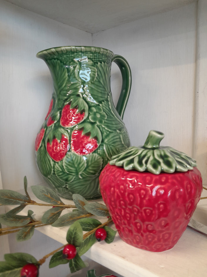 Bordallo Pinheiro Strawberry Pitcher in-store at Villarosa Maison Nelson NZ