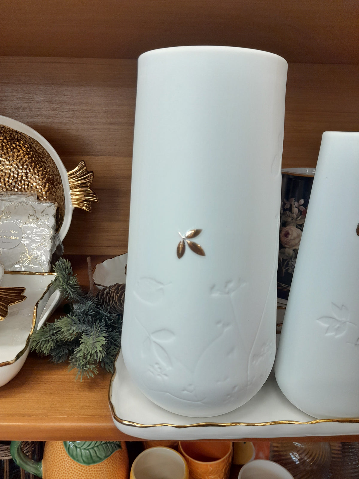 Rader Golden Leaf Porcelain Vase - Large