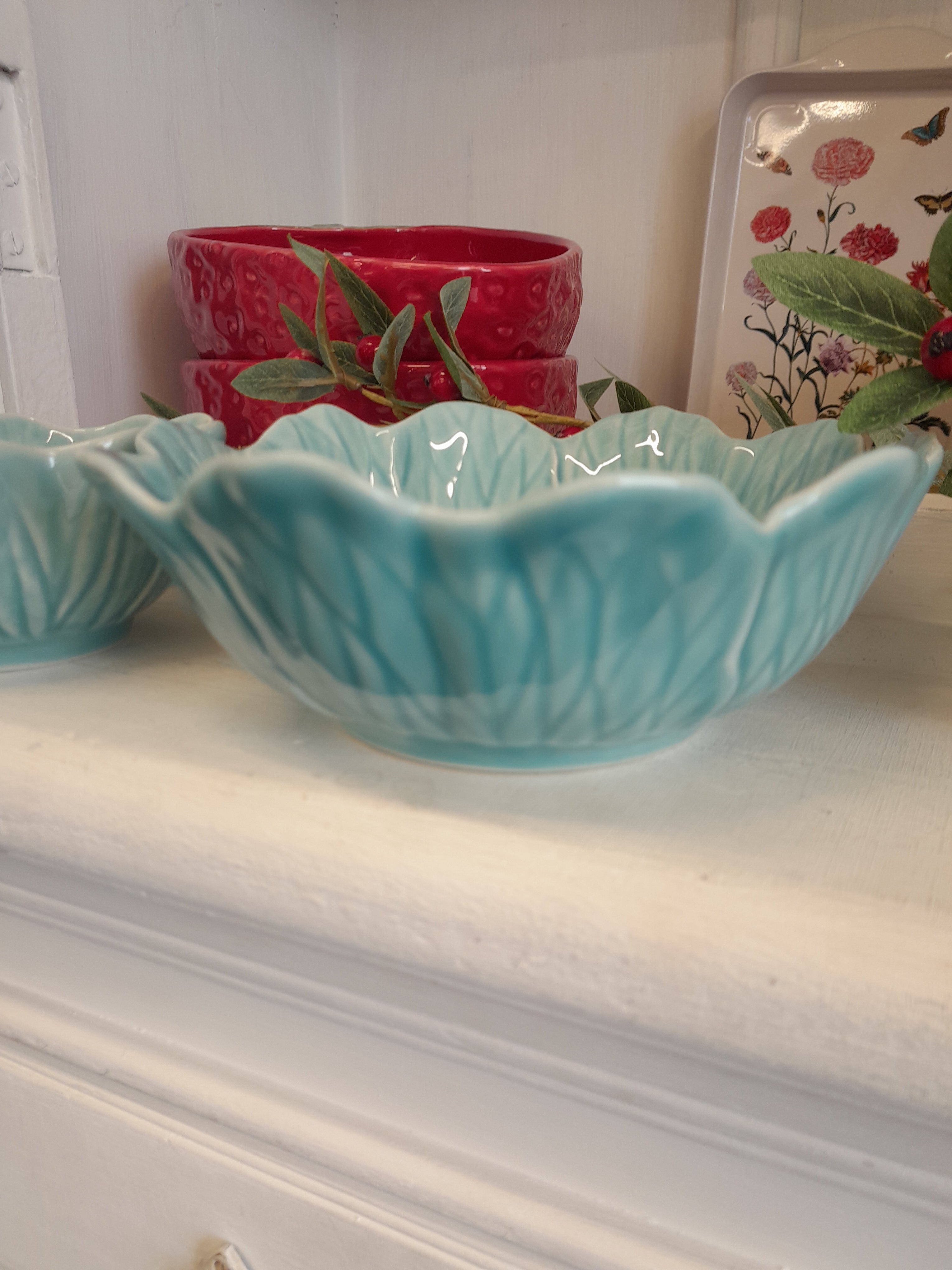 Bordallo Flora Bowl 17cm -Blue