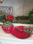 Bordallo Pinheiro Strawberry Olive Dish styled - Portuguese ceramic entertaining piece NZ