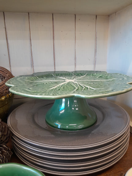 Bordallo Pinheiro Cabbage Cake Stand in-store at Villarosa Maison Nelson NZ