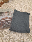 Ottoman Grey-Blue Linen Waffle Hand Towel