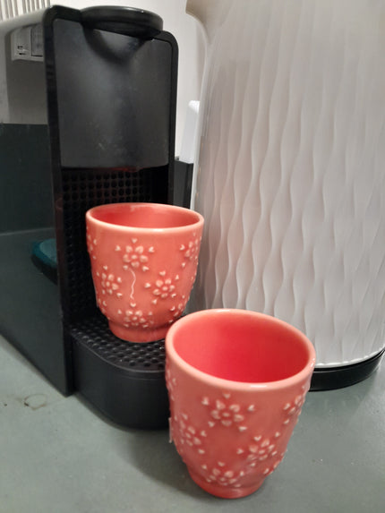 Bordallo Pinheiro Flora Coffee Cup - Salmon