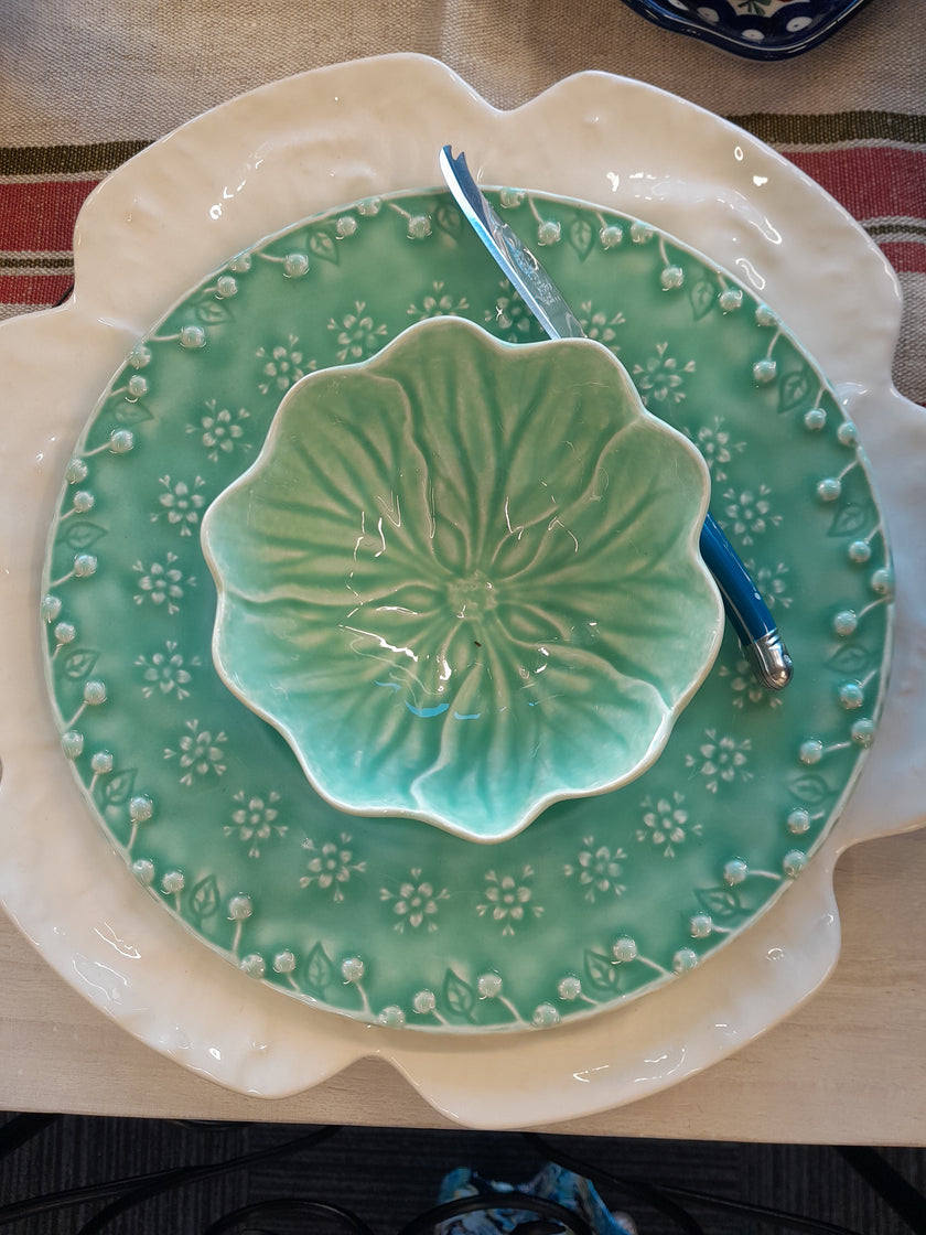 Bordallo Flora Side Plate Green 23cm