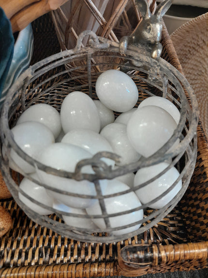 Solid White Marble Egg
