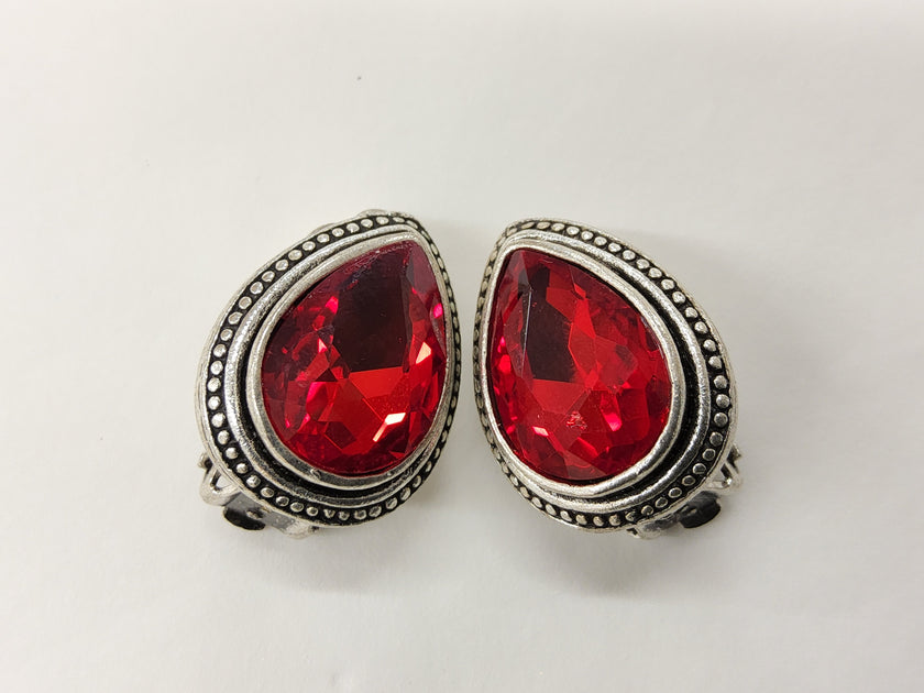 Violet Design Clip On Earrings