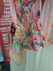 Chablis-Pink Floral Frill Cotton Shirt