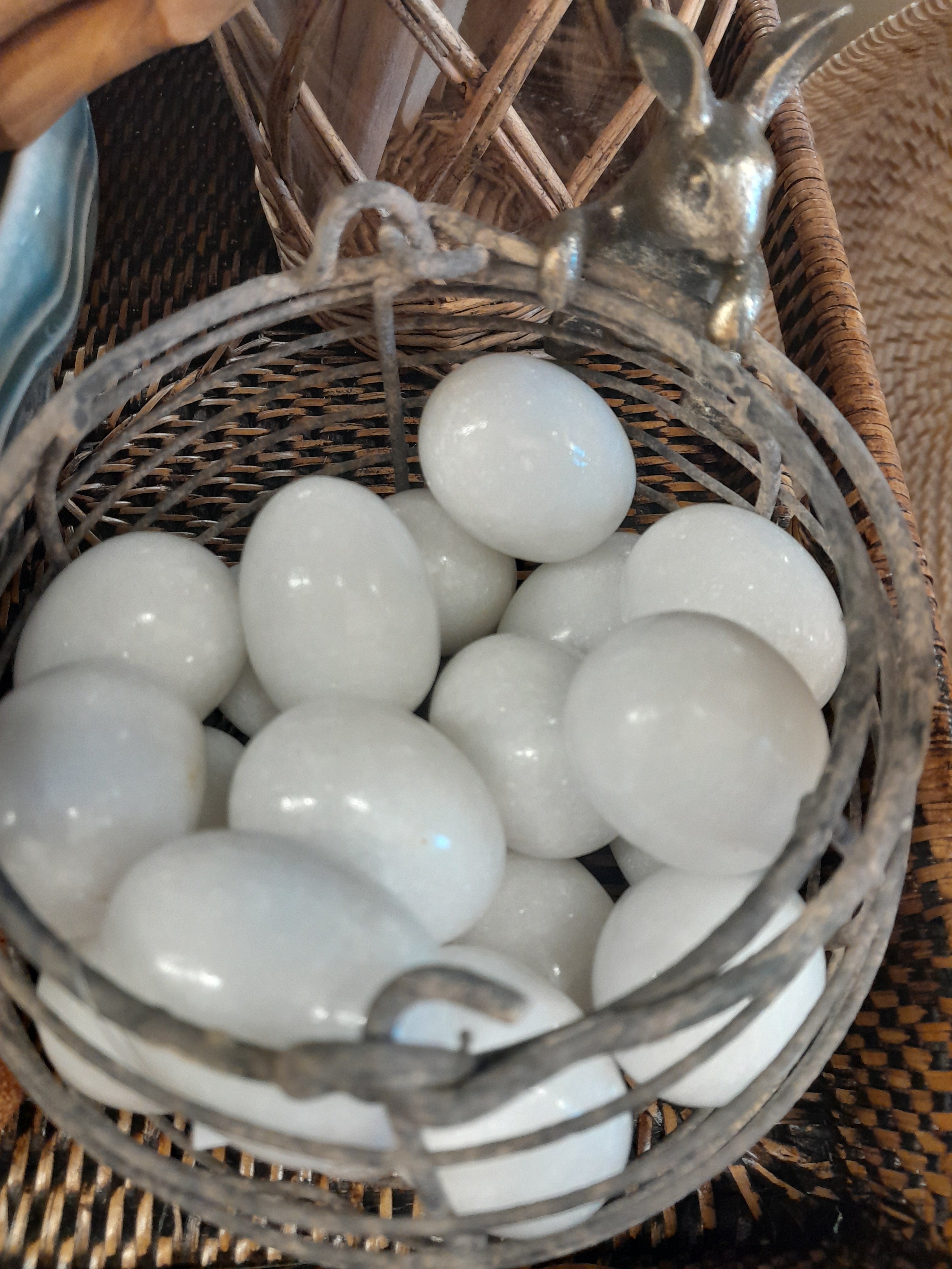 Solid White Marble Egg