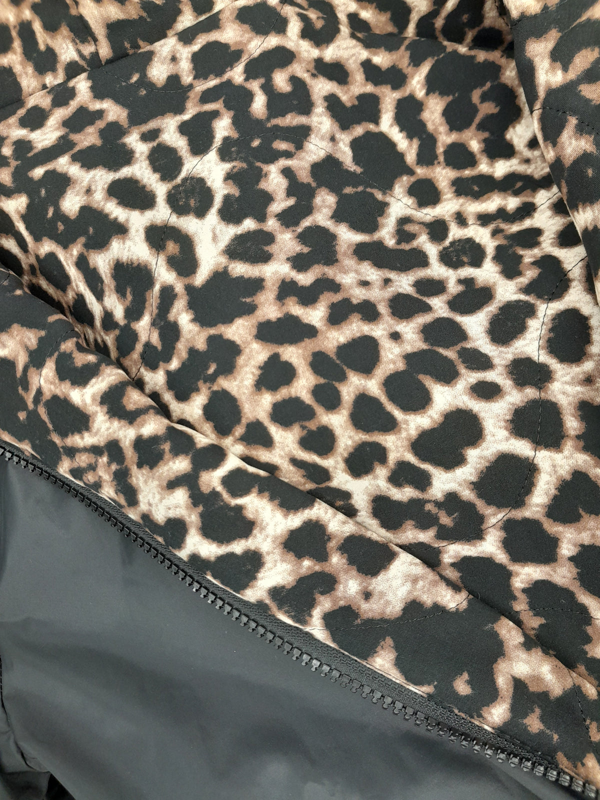Black/Animal Print Reversible Raincoat-Laura Jo Paris