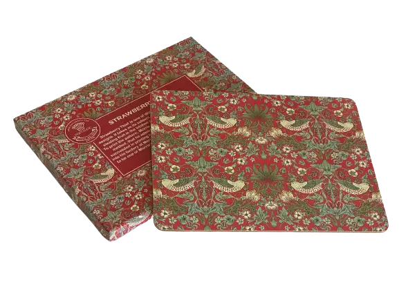 William Morris Placemats - Strawberry Thief Red