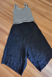 Montaigne Bateau Cotton Stripe Singlet Top Made in Italy - Black and White Stripe - O/S