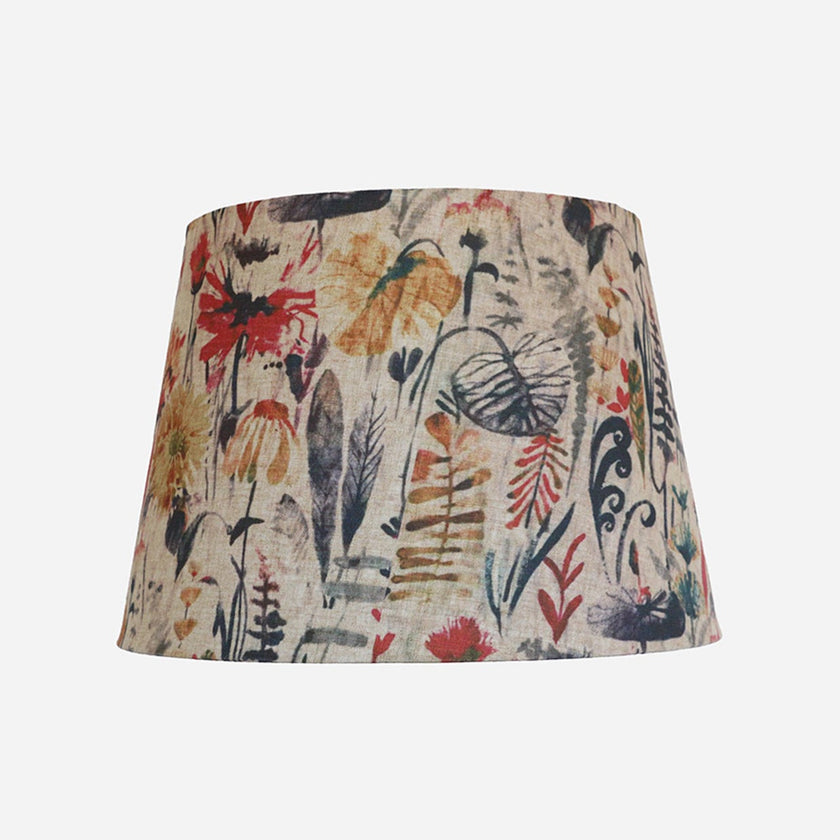 Round Linen Shade Autumn Leaves Tapered