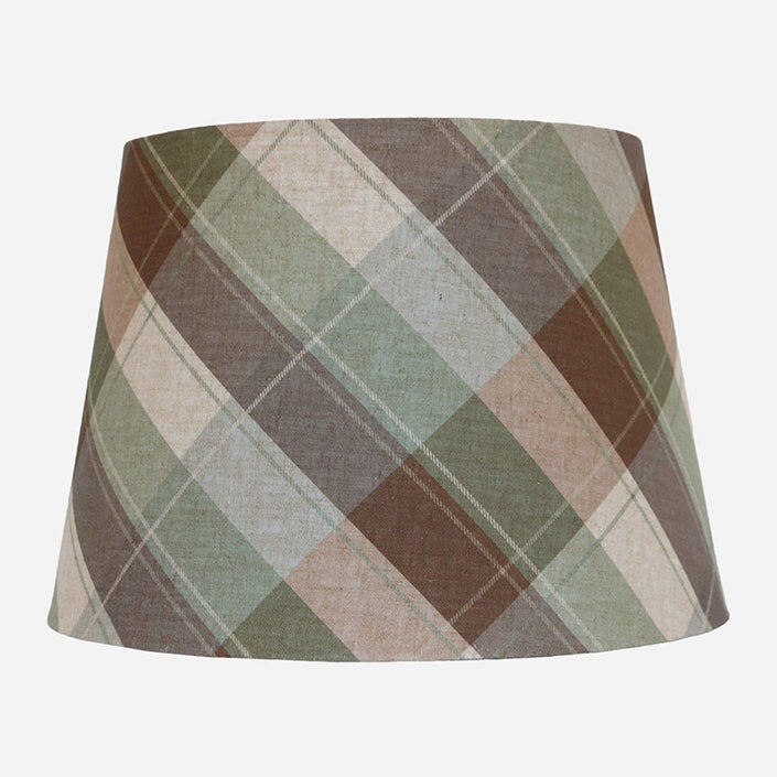 Round Linen Shade Tartan Tall