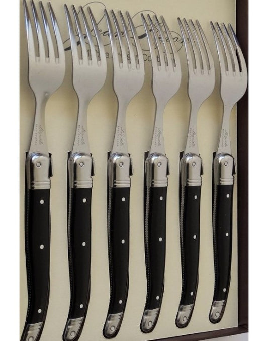 Laguiole Steak Fork 6pc Set - Black