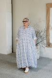 Botanical Teacup Dress | Blue Floral Cotton | Meg by Design