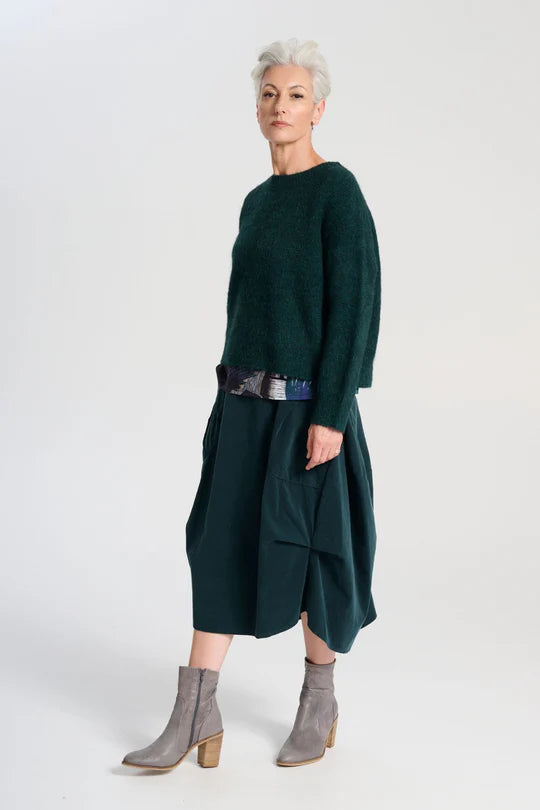 Milwaukee Marlowe Skirt Teal in Fine Cord - Olga de Polga